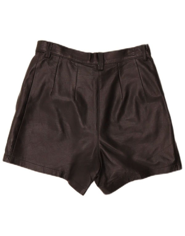 Vintage kvinders højtaljede lædershorts IT 40 Small W27 Sort