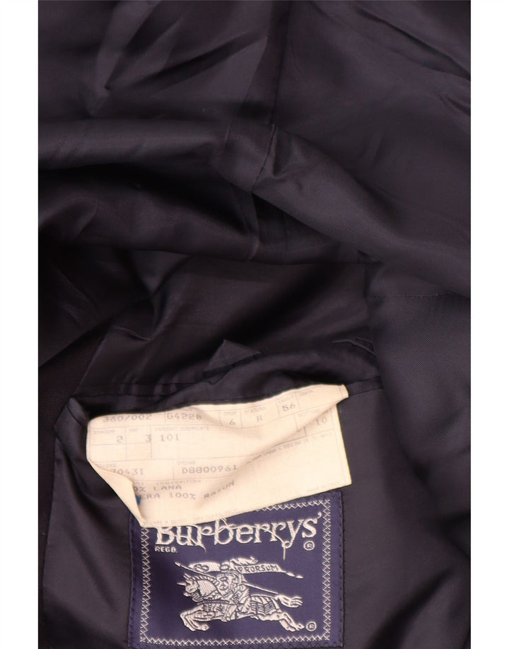 Burberrys dobbeltradet blazerjakke til mænd IT 56 XL marineblå uld