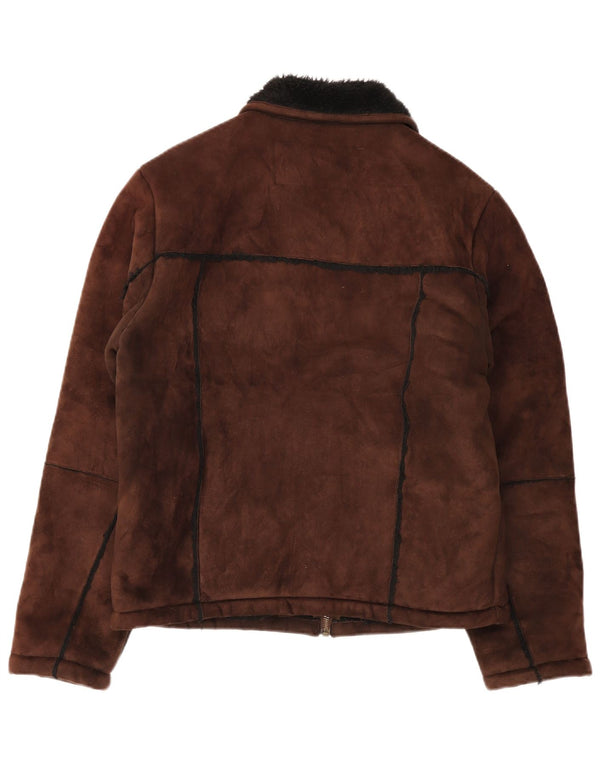 Blend Of America Herre Sherpa Jacket UK 40 Large Brown Polyester