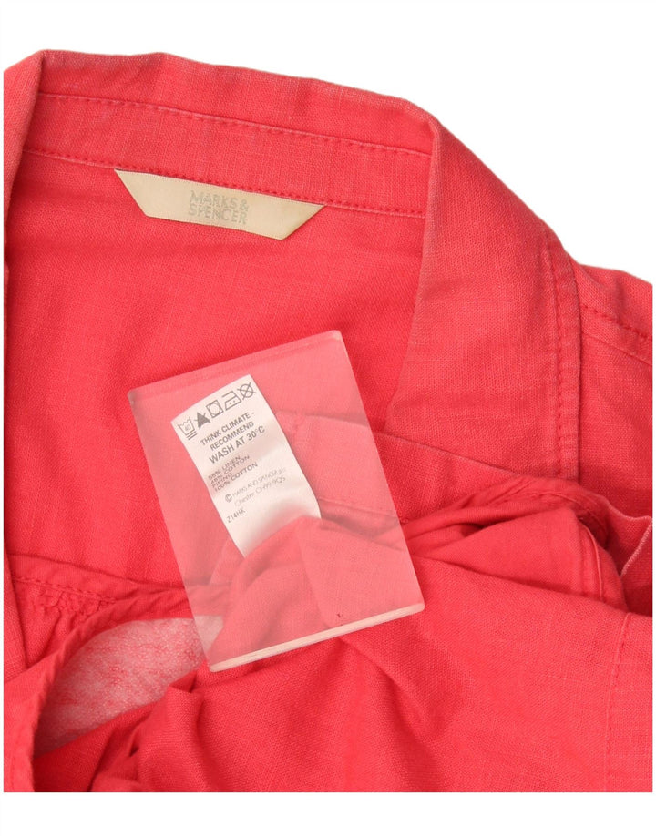 Marks & Spencer 3/4 ærmer 1-knaps blazerjakke til kvinder, UK 18 XL rød hør
