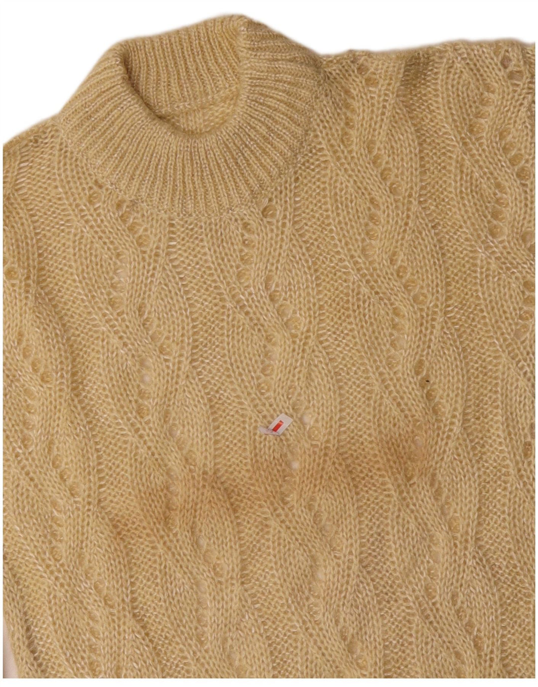 VINTAGE Dame Turtle Neck Sweater UK 10 Small Beige