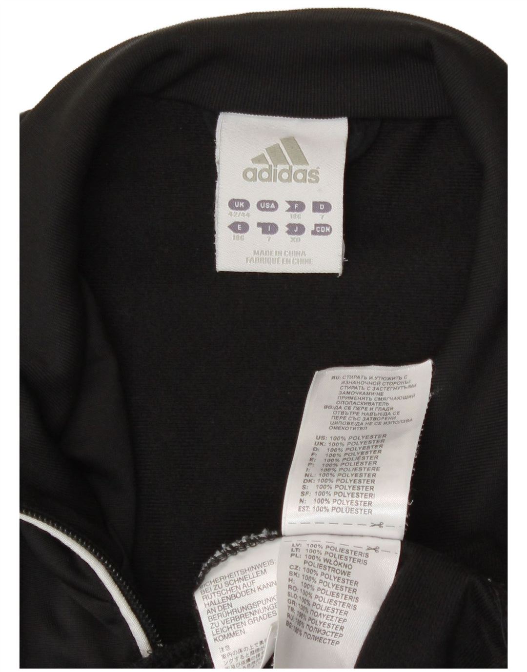 Adidas Træningsdragt til mænd Top jakke UK 42/44 Large Black Colourblock Polyester