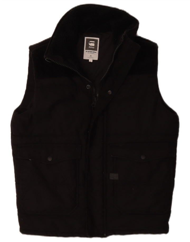 G-Star Herre Polstret Gilet UK 40 Stor sort bomuld