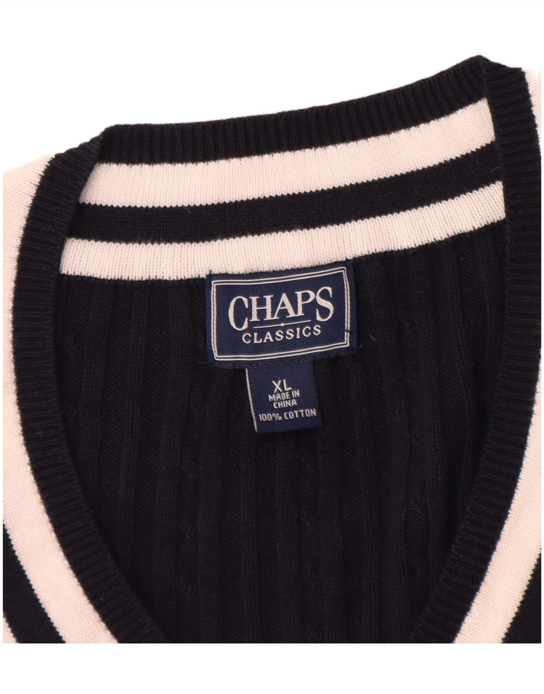 CHAPS Dame Classics 3/4-ærmet V-hals sweater UK 18 XL Marineblå
