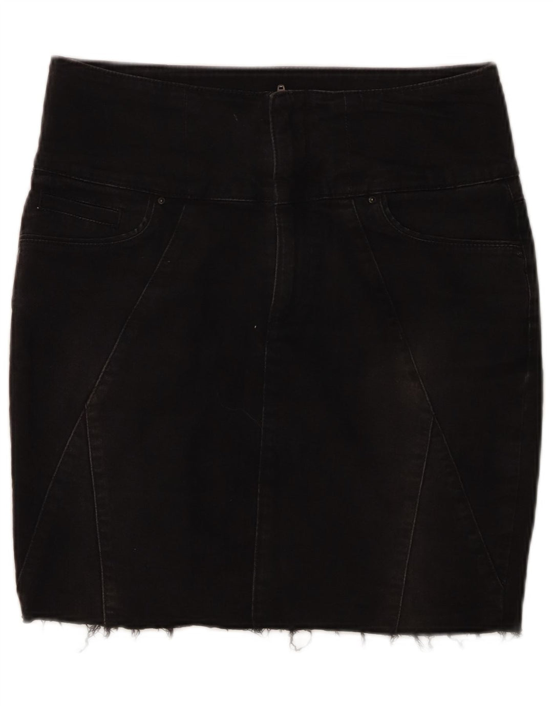 Zara Dame Mini Denim Nederdel EU 40 Medium W30 Sort Bomuld