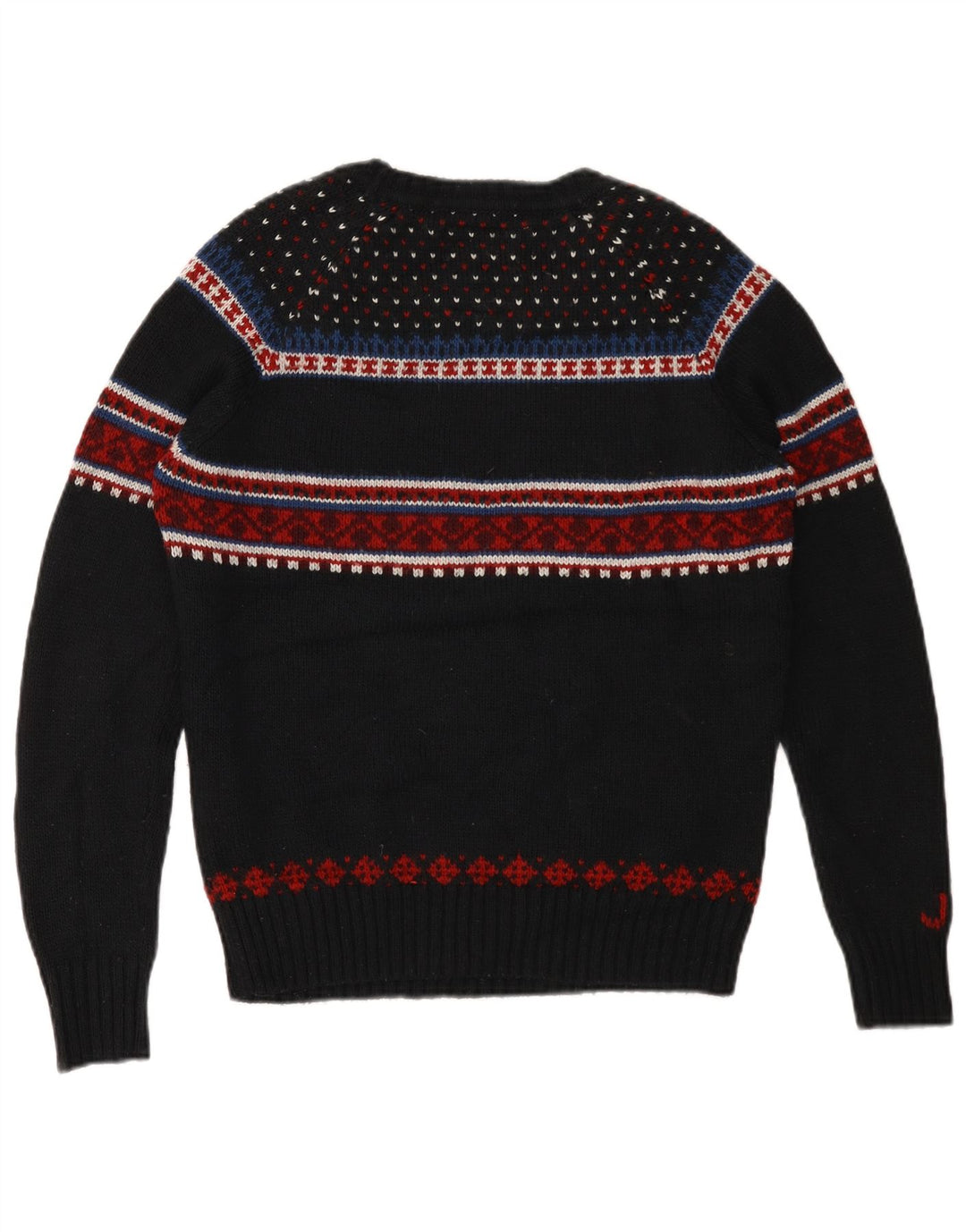 Superdry Herre grafisk bådhals sweater Medium Black Fair Isle