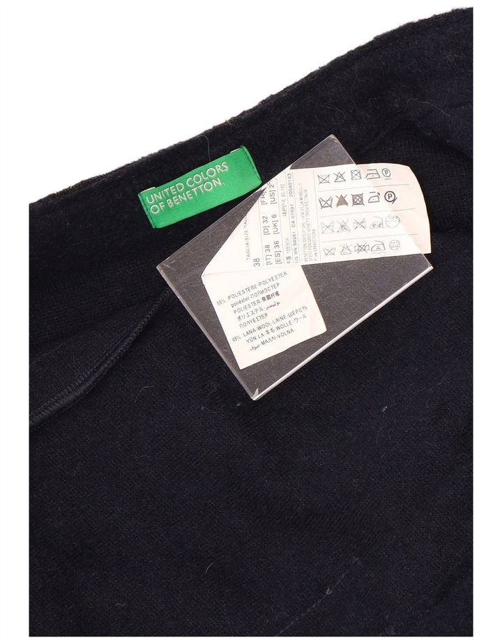 Benetton Dame 2 Button Blazer Jacket UK 6 XS Navy Blue Polyester