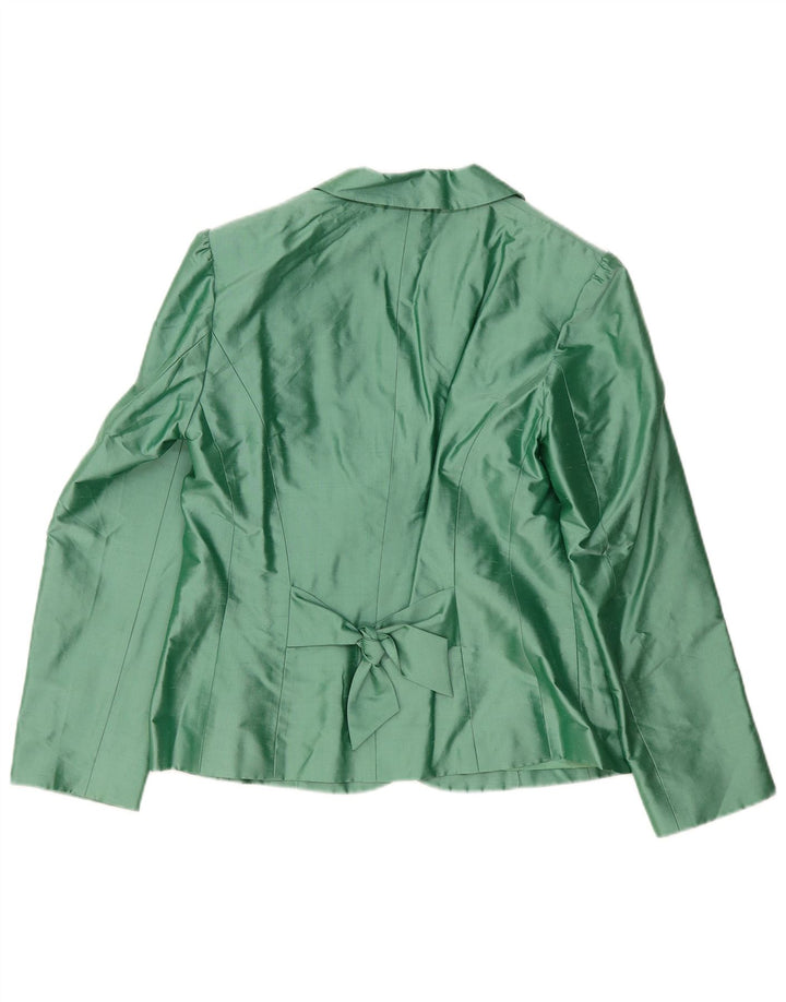Luisa Spagnoli Dame 3 Button Blazer Jacket UK 14 Medium Green Silke