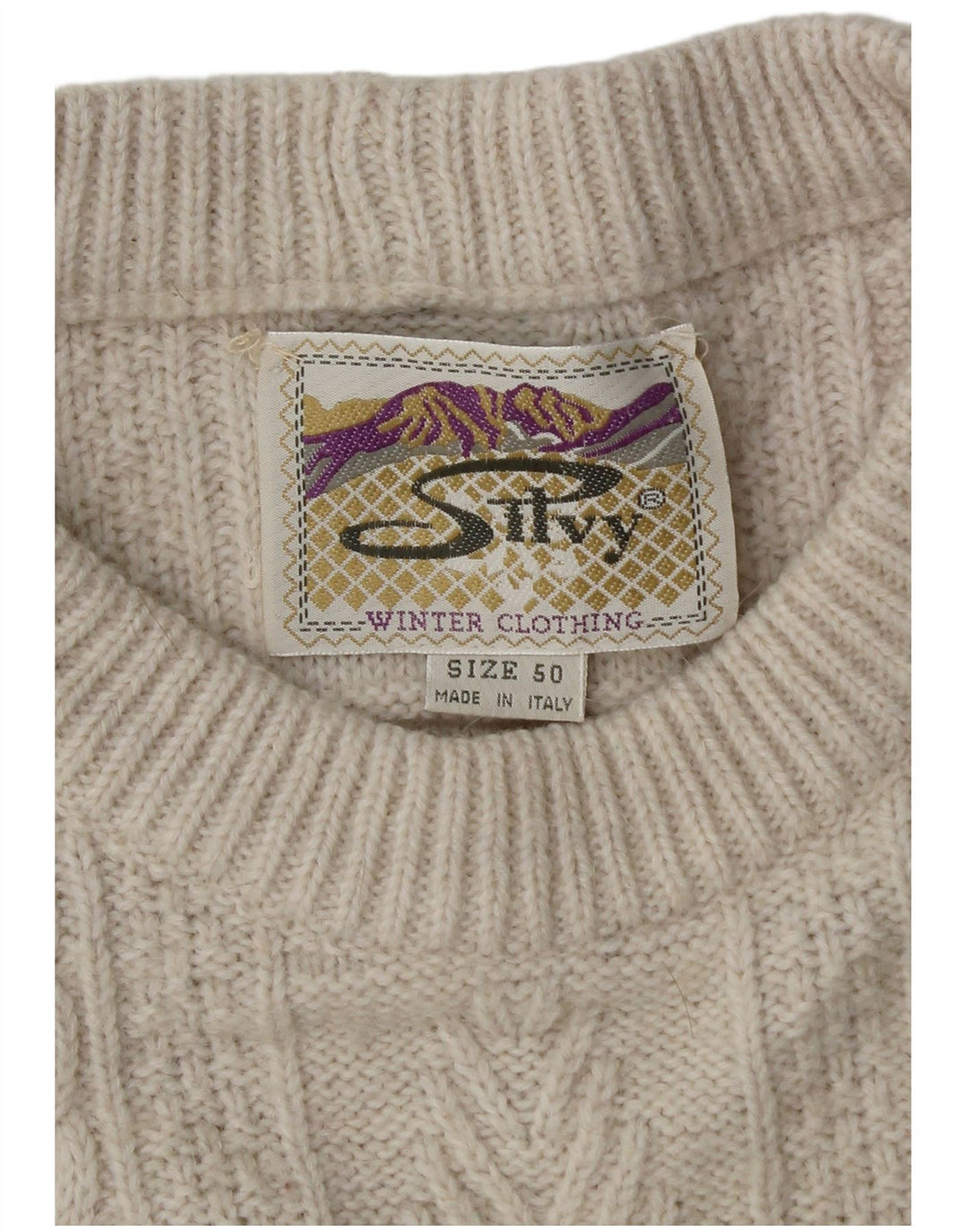 Silvy Herre Crew Neck sweater IT 50 Medium Off White Fair Isle