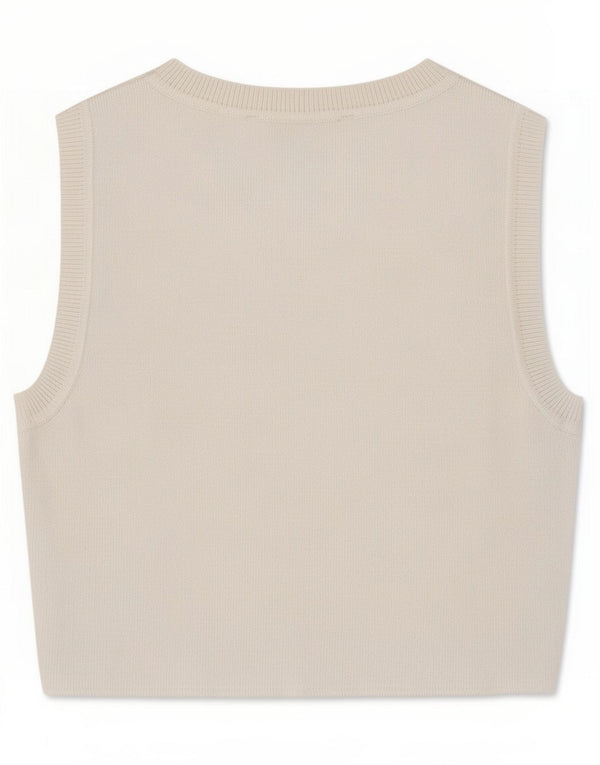 Zara Womens Crop Vest Top UK 8 Small White Viscose