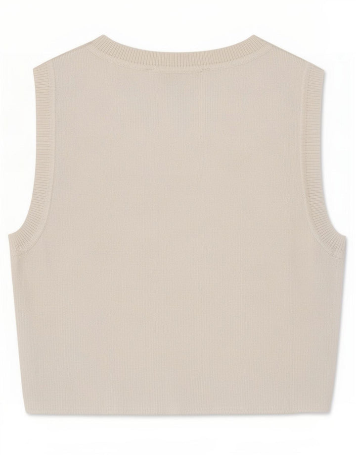 Zara Womens Crop Vest Top UK 8 Small White Viscose