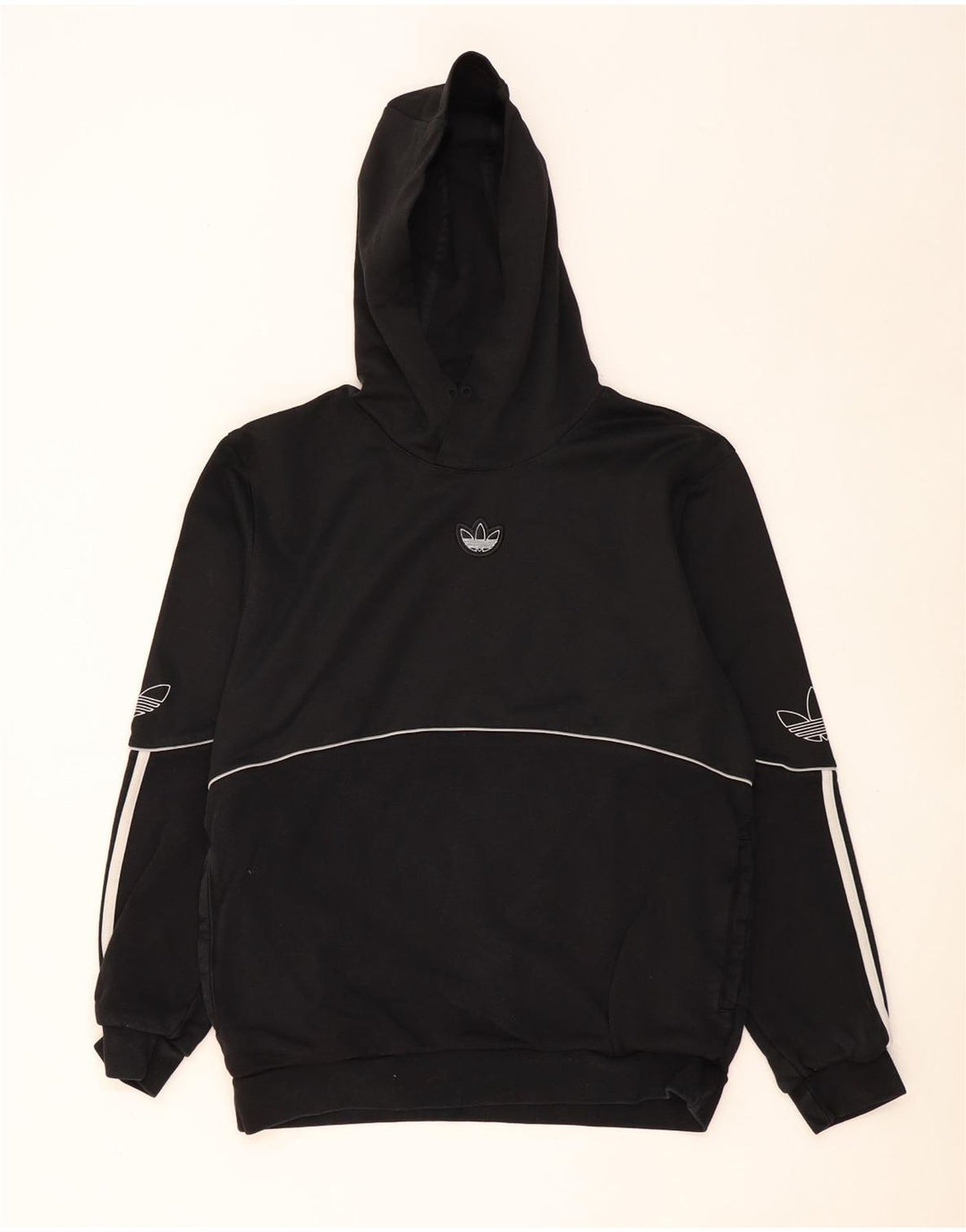 ADIDAS Grafisk hættetrøje til mænd mellem sort bomuld