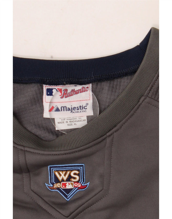 MAJESTIC Herre Wilson Grafisk Top Langærmet XL Grå Colourblock Polyester