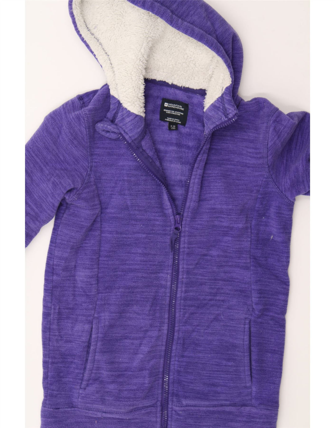 MOUNTAIN WAREHOUSE Girls Hooded Fleece Jacket 9-10 Years Purple Polyester Vintage Mountain Warehouse and Second-Hand Mountain Warehouse from Messina Hembry 