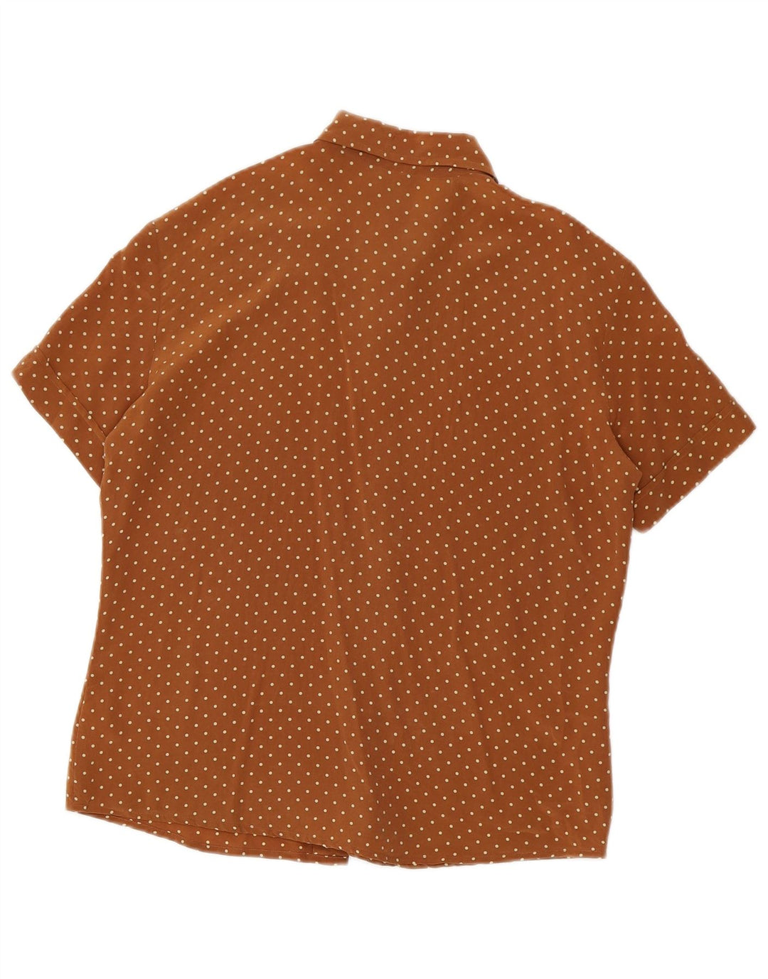 Benetton Dameskjorte Bluse IT 46 Stor brun plettet silke