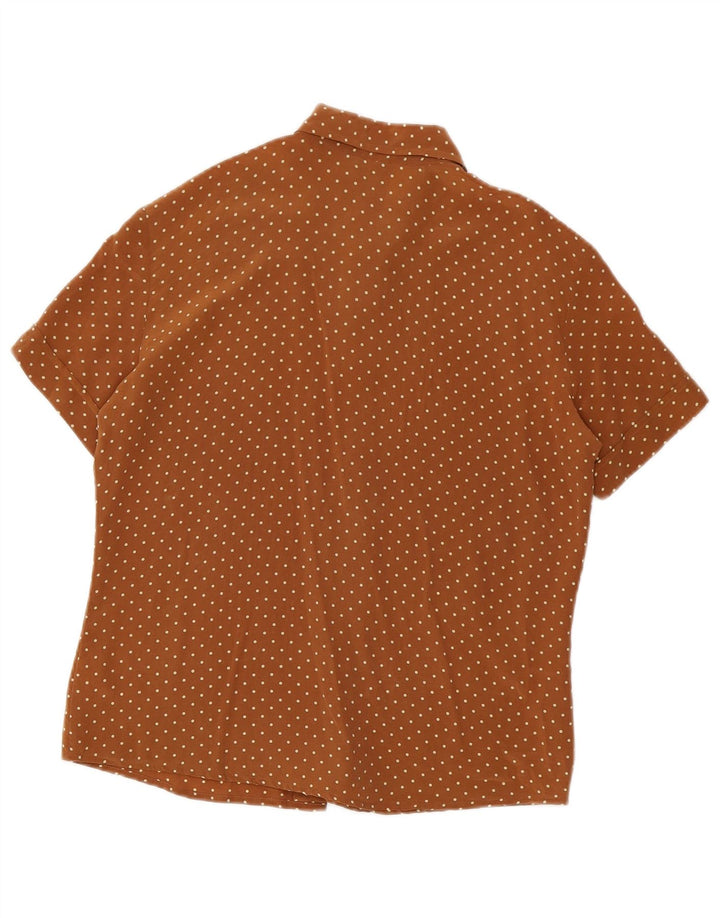 Benetton Dameskjorte Bluse IT 46 Stor brun plettet silke
