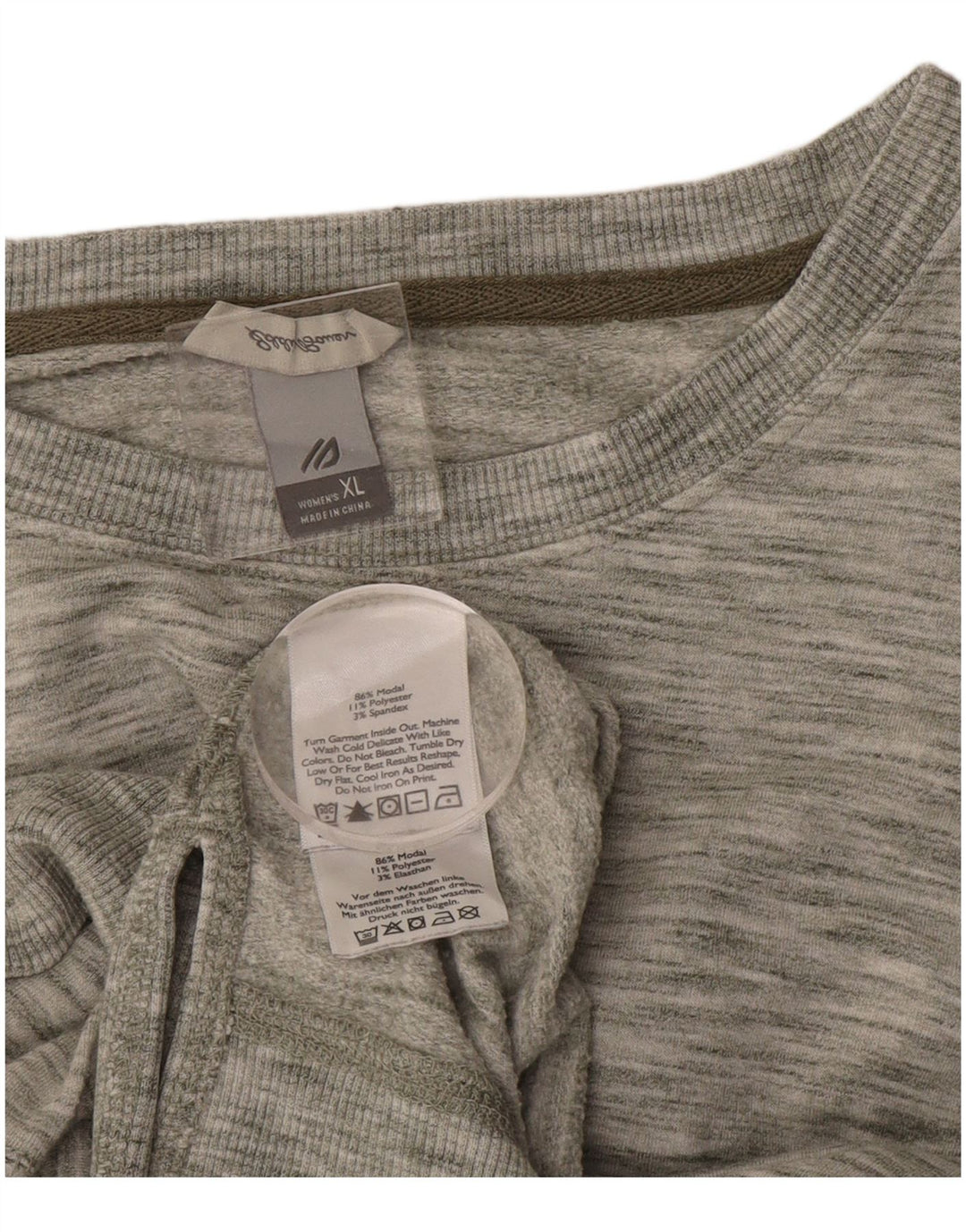 EDDIE BAUER Dame Sweatshirt Jumper UK 18 XL Grå Flecked Modal