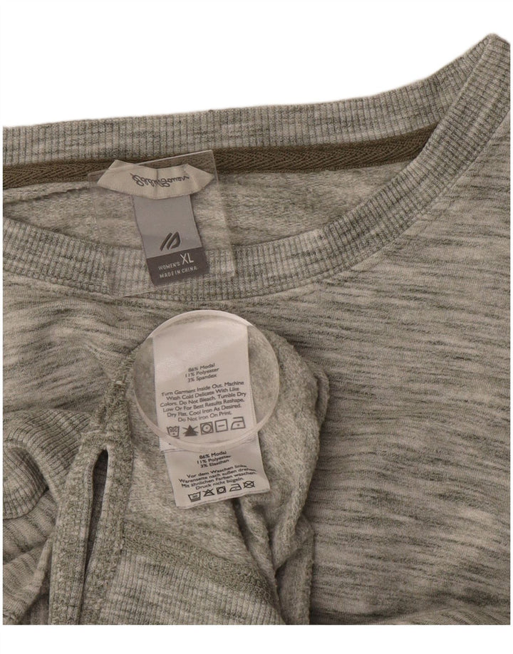 EDDIE BAUER Dame Sweatshirt Jumper UK 18 XL Grå Flecked Modal