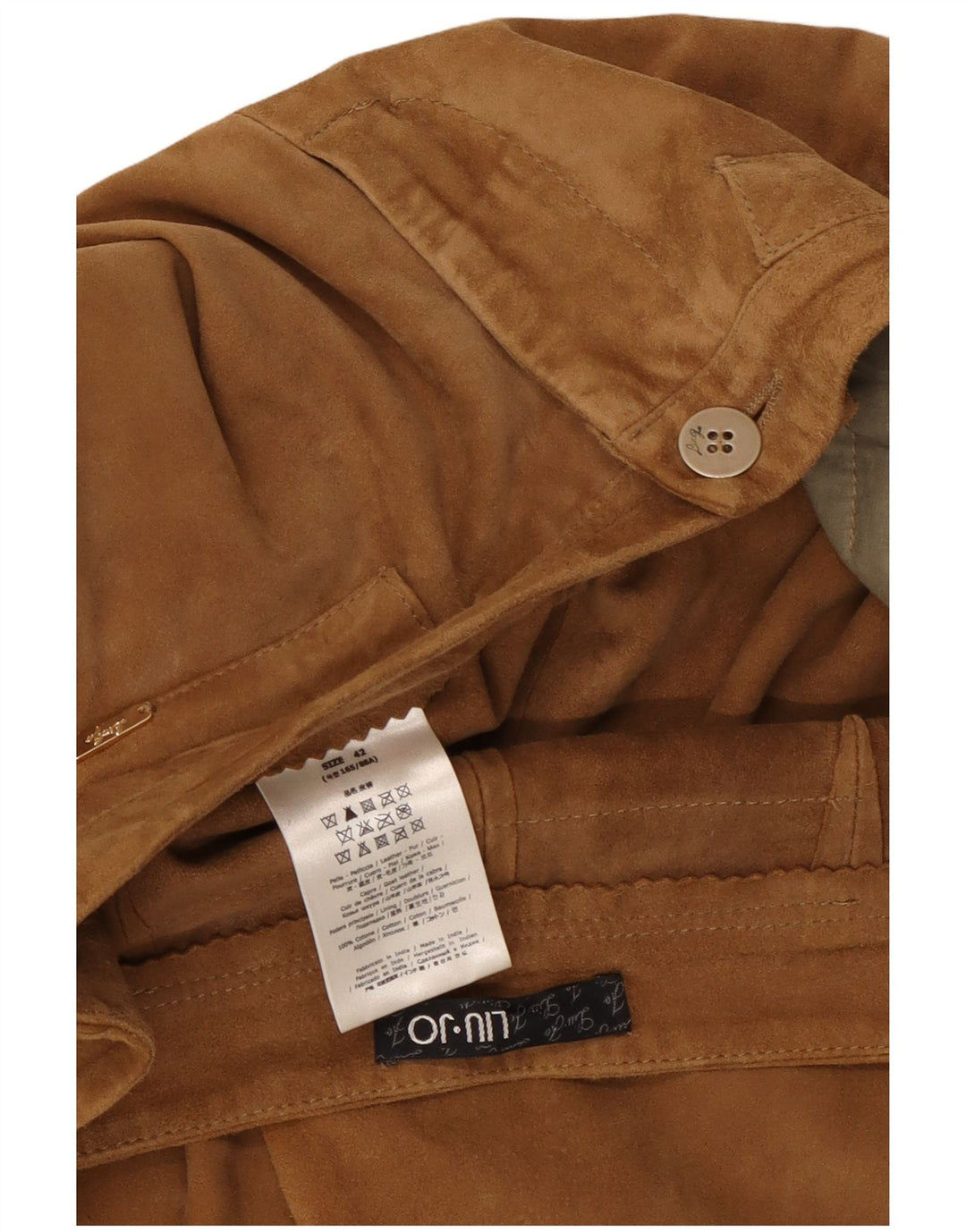 LIU JO Dame-tapered ruskind Cropped Trousers IT 42 Medium W30 L19 Brun