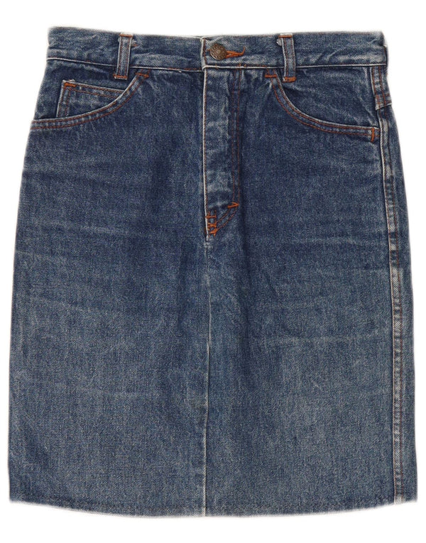 VINTAGE Piger High Rise denimnederdel 15-16 år W24 Blue Cotton