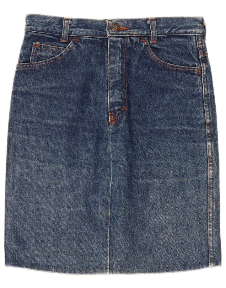 VINTAGE Piger High Rise denimnederdel 15-16 år W24 Blue Cotton