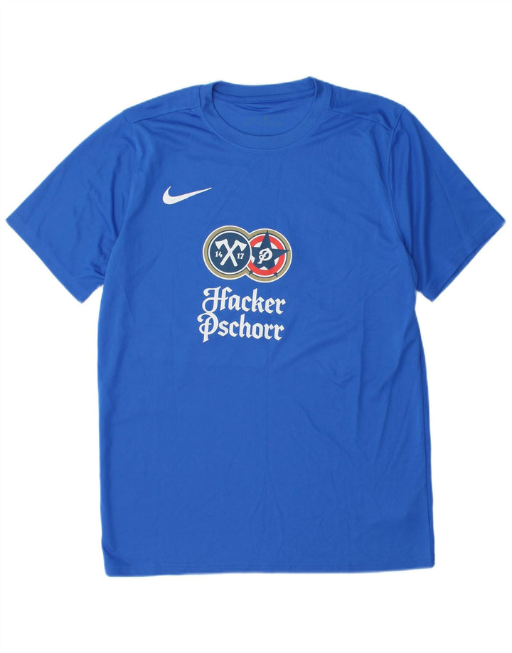 NIKE Herre Dri Fit grafisk T-shirt Top Stor blå polyester