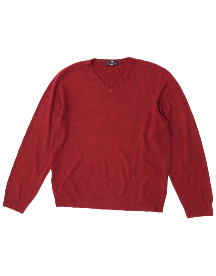 Marks & Spencer Herre V-hals sweater Stor rød akryl