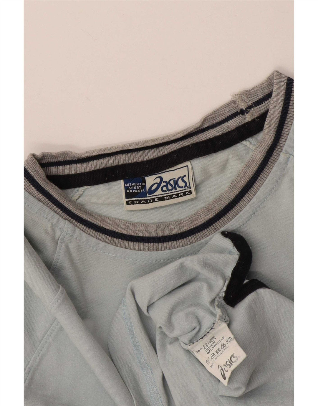 Asics herre T-shirt top lille blå stribet bomuld