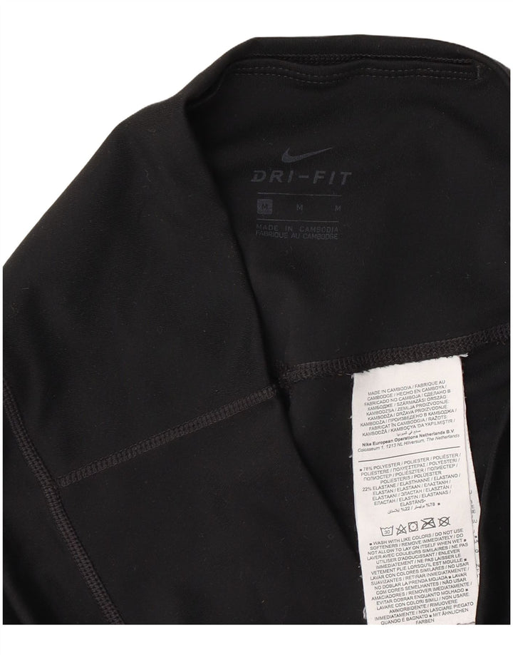 Nike Dame Dri Fit Capri Leggings UK 12 Medium Sort Polyester