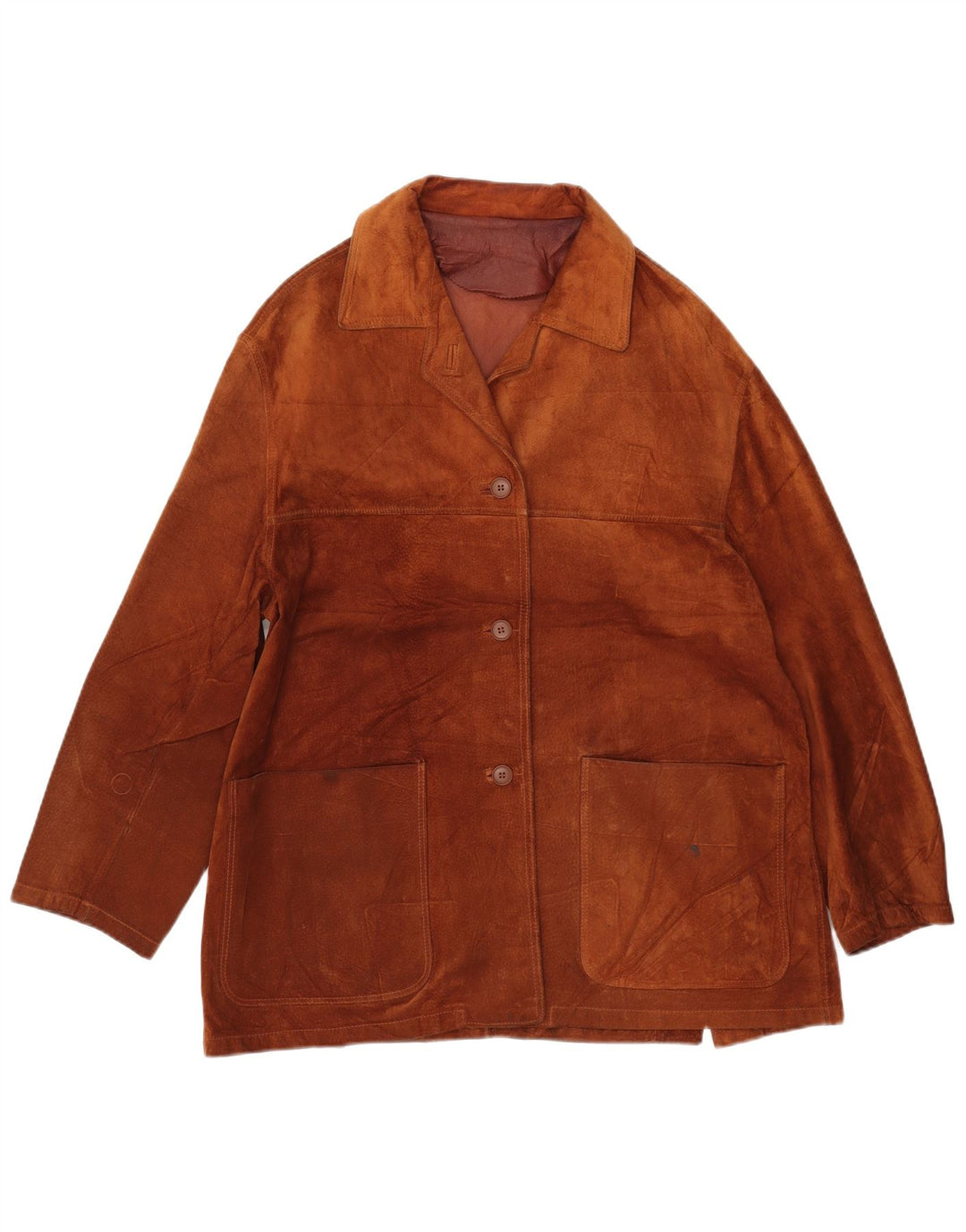 CONBIPEL Dame ruskindsjakke IT 46 Stor brunt læder