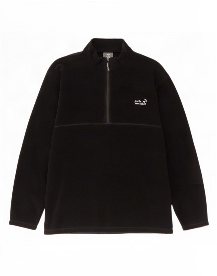 Jack Wolfskin Herre lynlås hals Fleece Jumper 2XL Sort Polyester