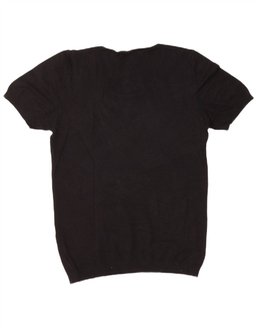 ZARA Herre Kortærmet Boat Neck Jumper Sweater Medium Sort