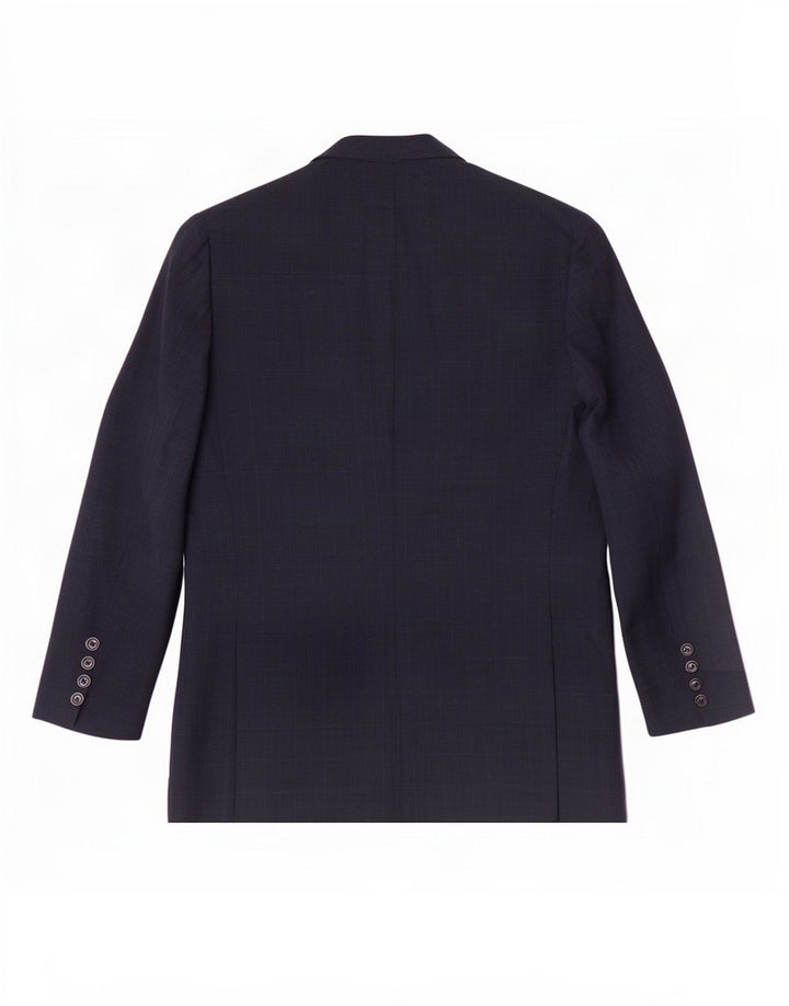 Zara Herre 2-knaps blazerjakke EU 52 Stor marineblå ternet polyester