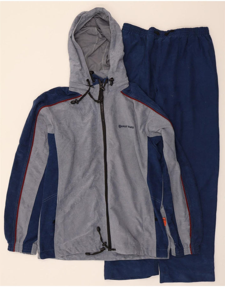 GREAT ESCAPES Mens Full Tracksuit IT 46 Small  Grey Colourblock Polyester Vintage Great Escapes and Second-Hand Great Escapes from Messina Hembry 