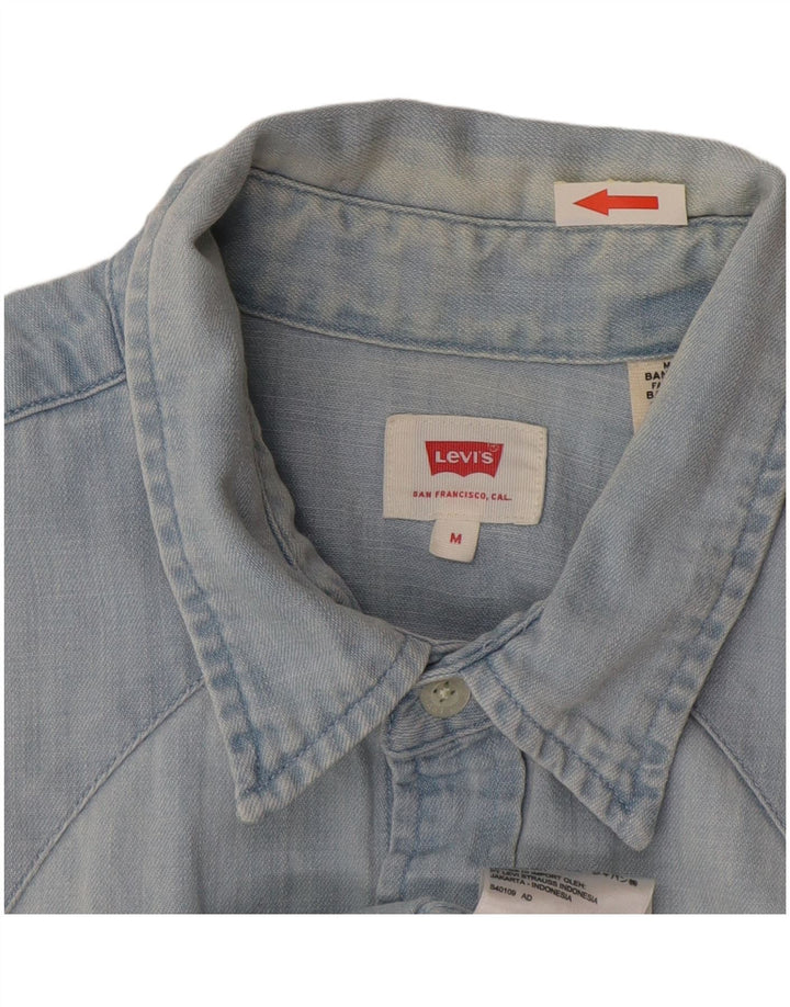 Levi's Kortærmet denimskjorte til mænd mellemblå bomuld