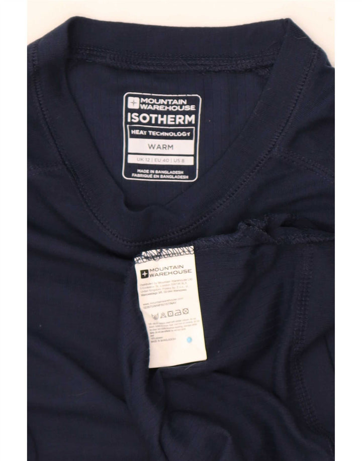 Mountain Warehouse Dame Top Langærmet UK 12 Medium Navy Blue Polyester