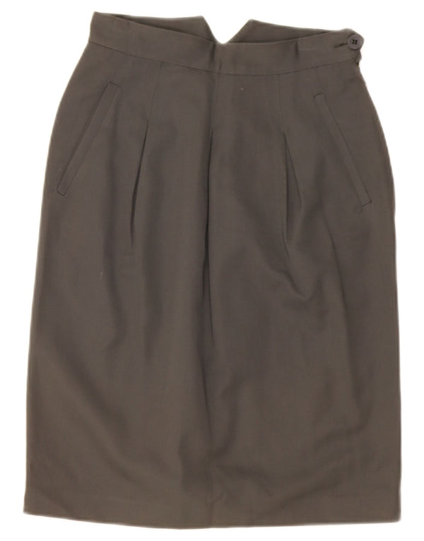 Emporio Armani Dame fastgjort lige nederdel IT 40 Small W26 Grå uld
