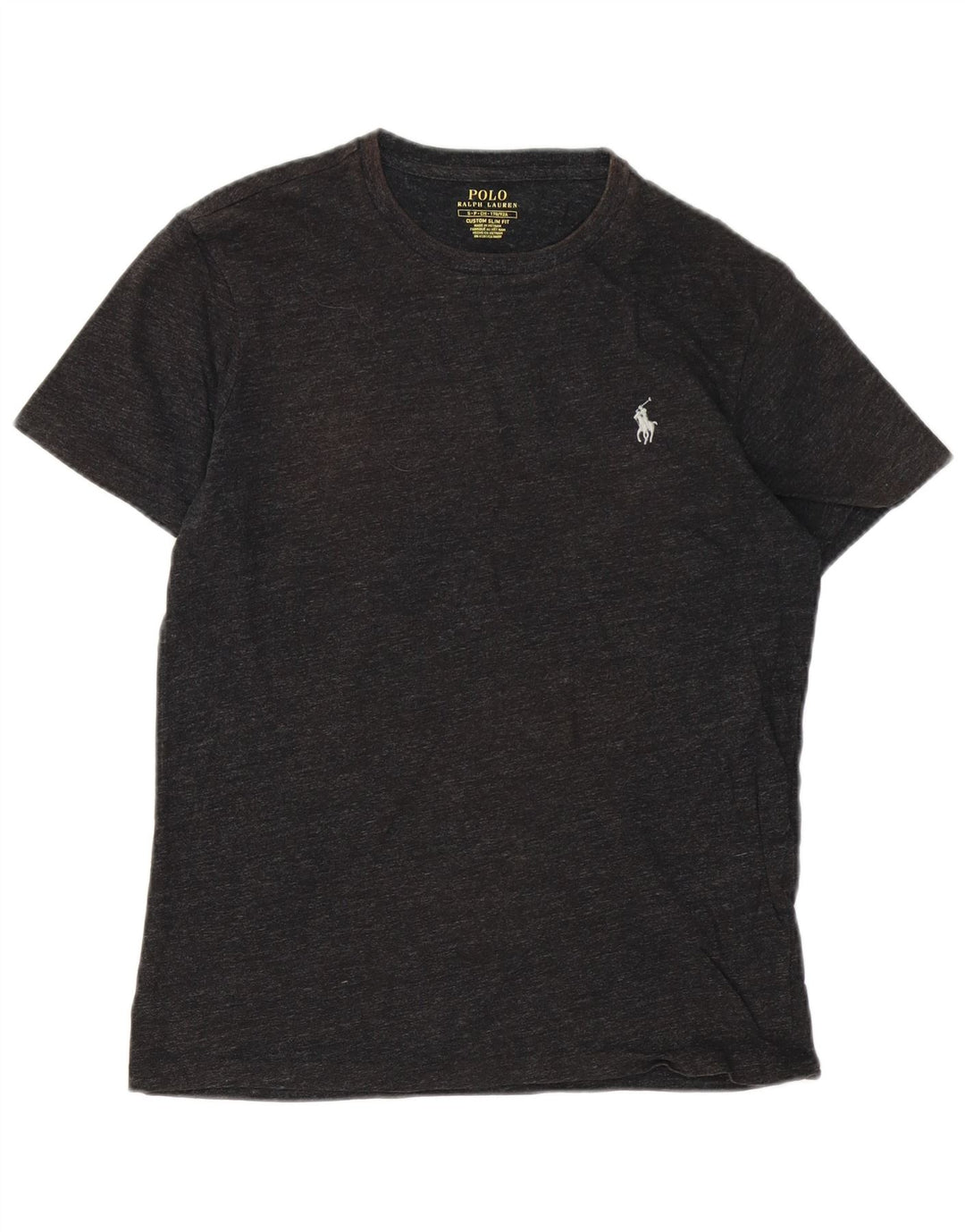 POLO RALPH LAUREN Herre Custom Slim Fit T-Shirt Top Lille Grå Flecked