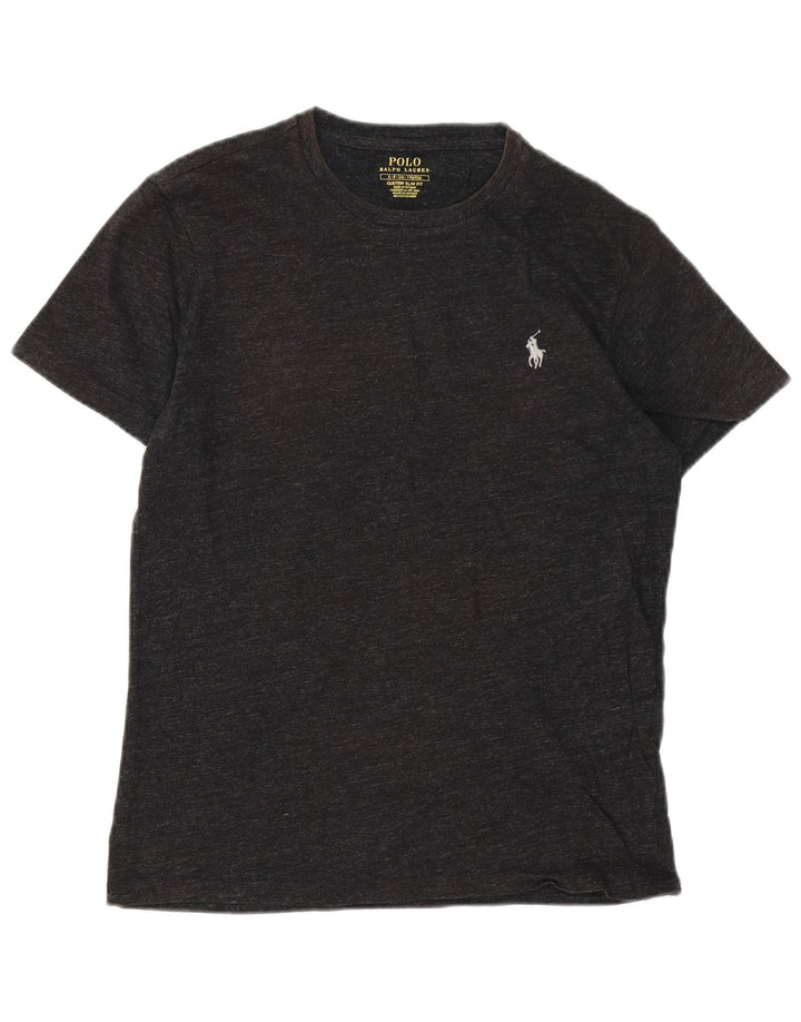 POLO RALPH LAUREN Herre Custom Slim Fit T-Shirt Top Lille Grå Flecked