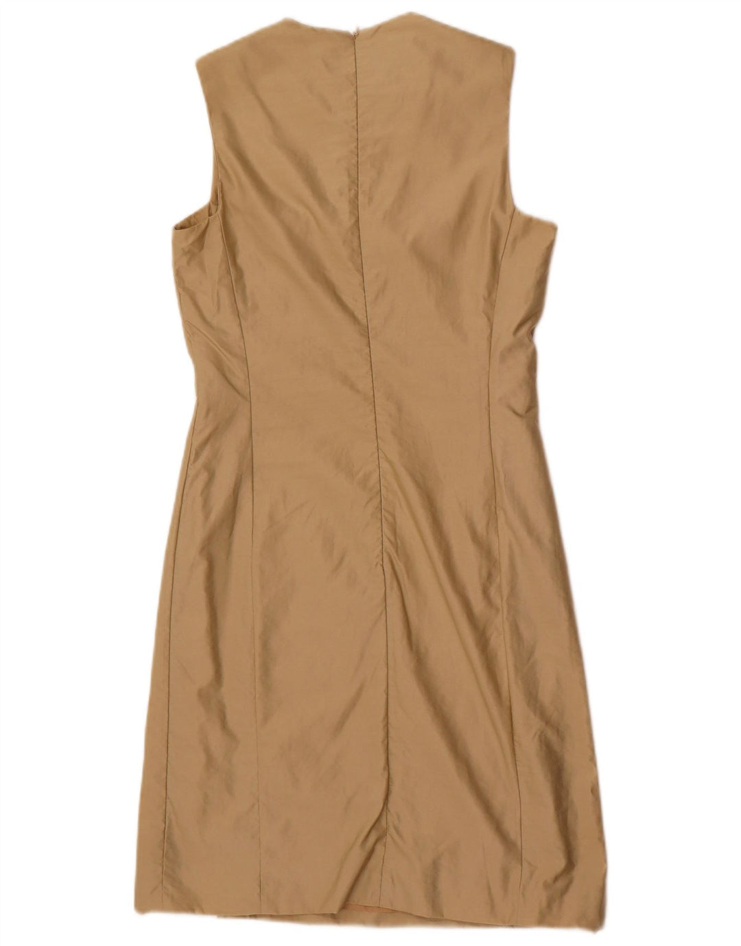 Trussardi Dame Ærmeløs Skede Kjole IT 40 Lille Beige Polyamid