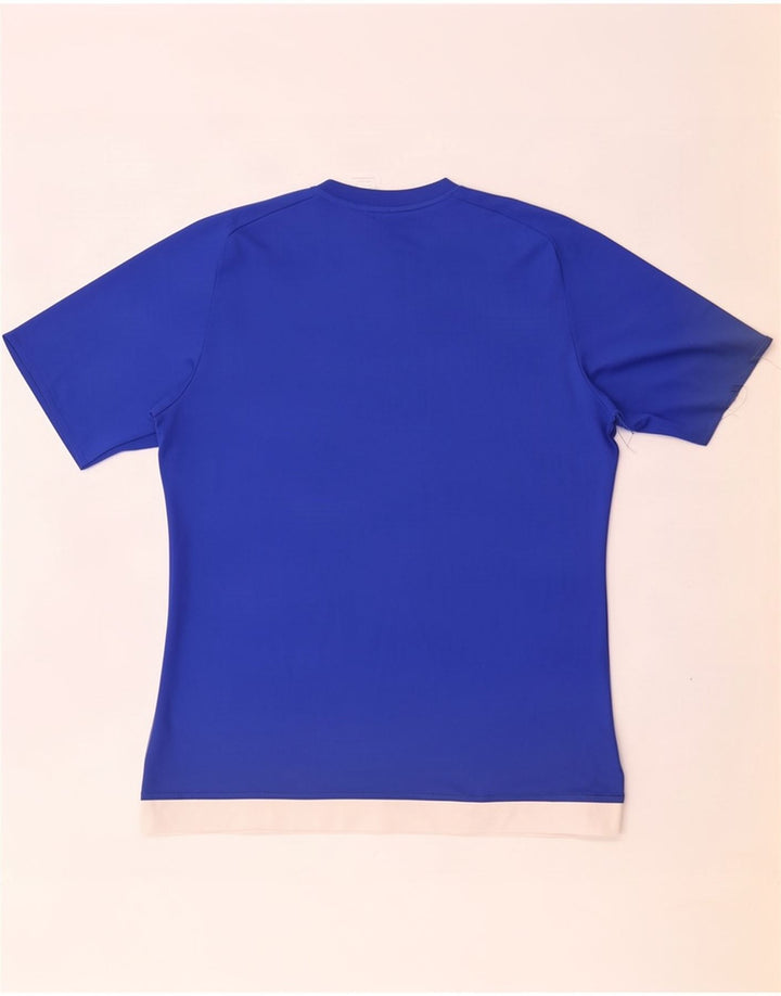 Adidas Herre Climalite T-Shirt Top Stor Blå Colourblock Polyester