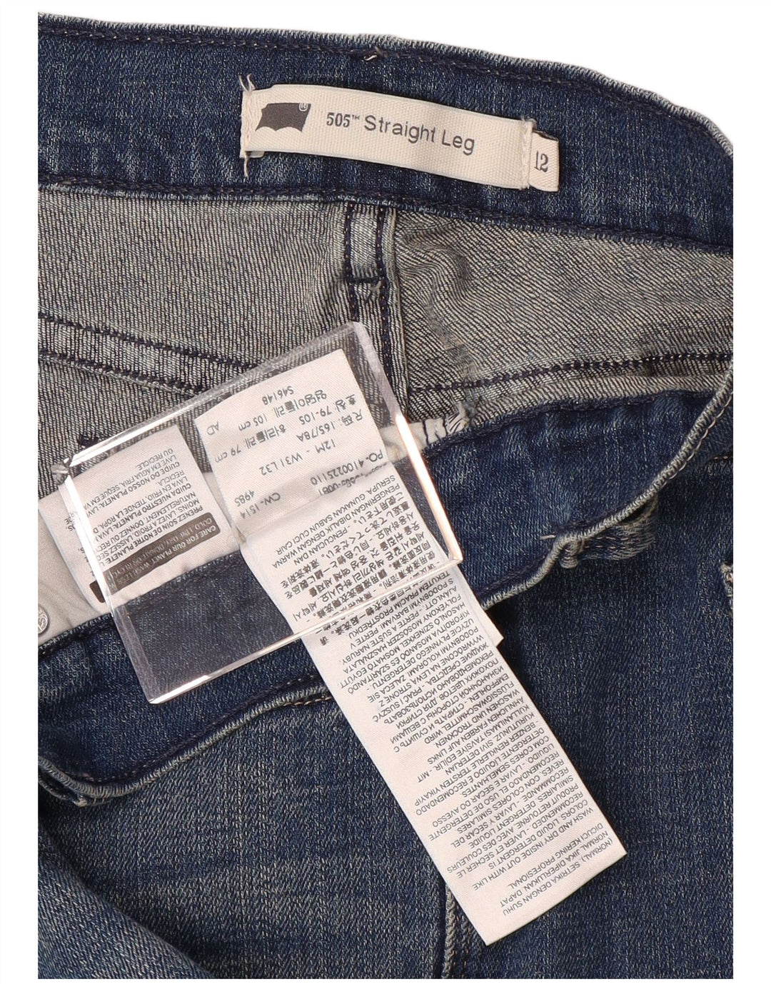 LEVI'S Dame 505 lige jeans US 12 Large W31 L29 Blå Bomuld