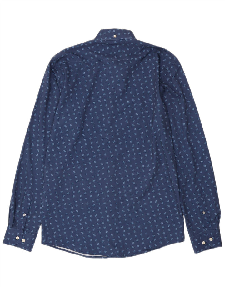 Ben Sherman Herre Slim Fit skjorte Størrelse 15 1/2 Medium Blue Floral Polyester