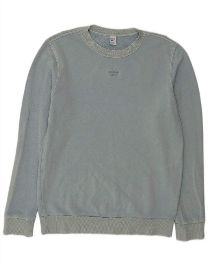 Reebok Dame Sweatshirt Jumper UK 14 Medium Blue Bomuld