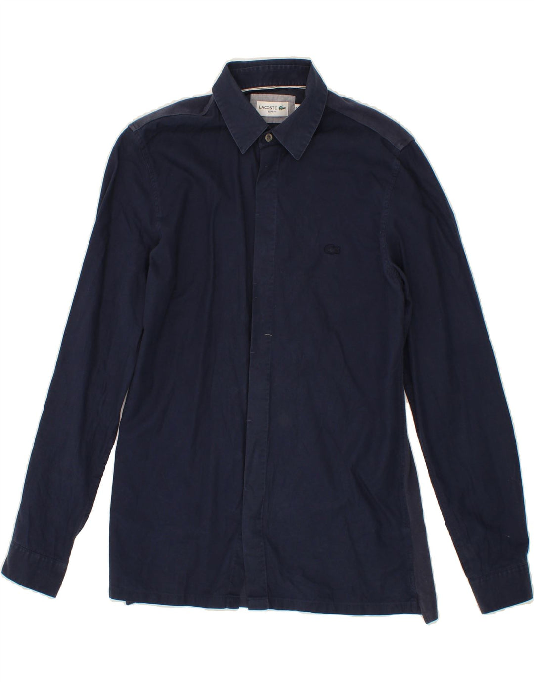 LACOSTE Womens Slim Fit Shirt Size 36 Small Navy Blue Cotton Vintage Lacoste and Second-Hand Lacoste from Messina Hembry 