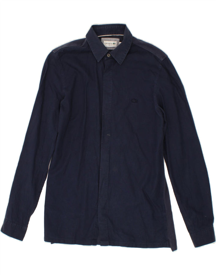 LACOSTE Womens Slim Fit Shirt Size 36 Small Navy Blue Cotton Vintage Lacoste and Second-Hand Lacoste from Messina Hembry 