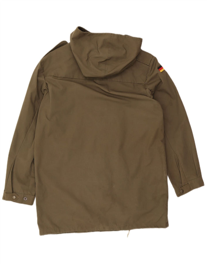 Vintage Herre Hætte Military Jacket UK 38 Medium Khaki