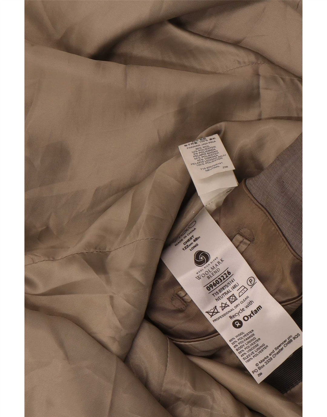 Marks & Spencer Herre 2-knaps blazerjakke UK 48 2XL Grå uld