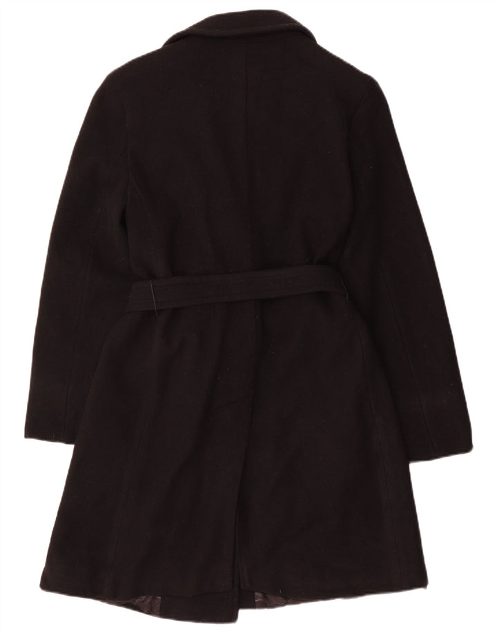 Lineaemme Dame Dobbeltradet Frakke UK 8 Small Black Wool