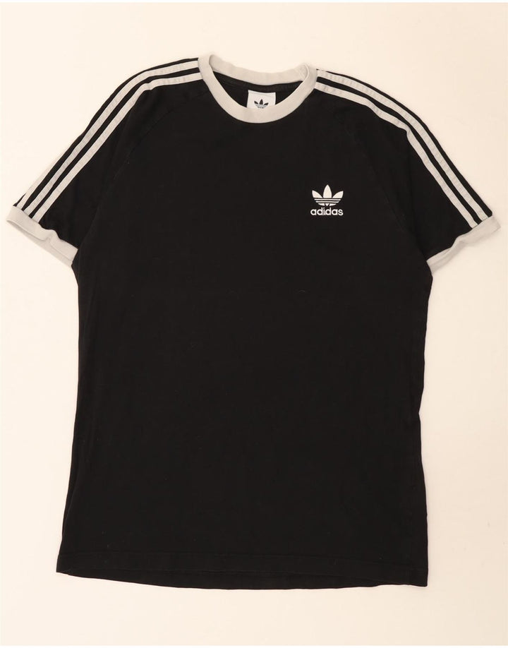 Adidas Herre T-Shirt Top Medium Sort Bomuld